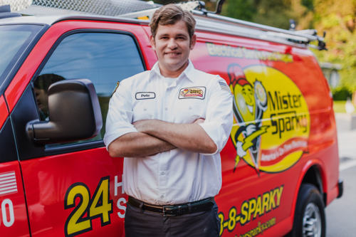 Service Minds Mister Sparky tech arrived for Circuit Repair and Installation in Orlando